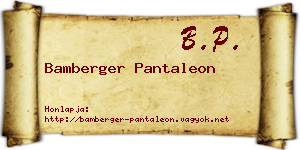Bamberger Pantaleon névjegykártya